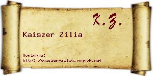 Kaiszer Zilia névjegykártya